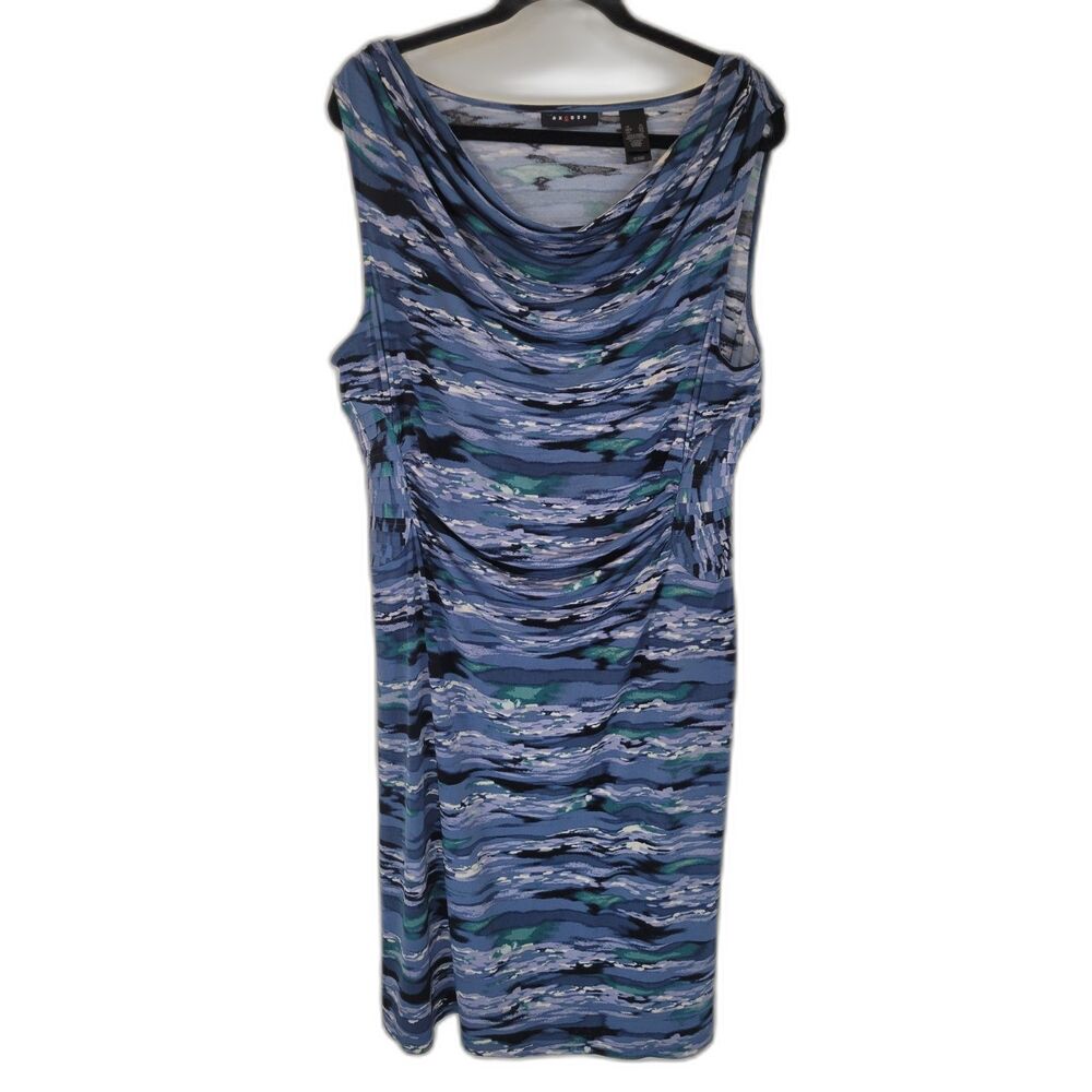 Axcess Blue Cowl Neck Sleeveless Dress
